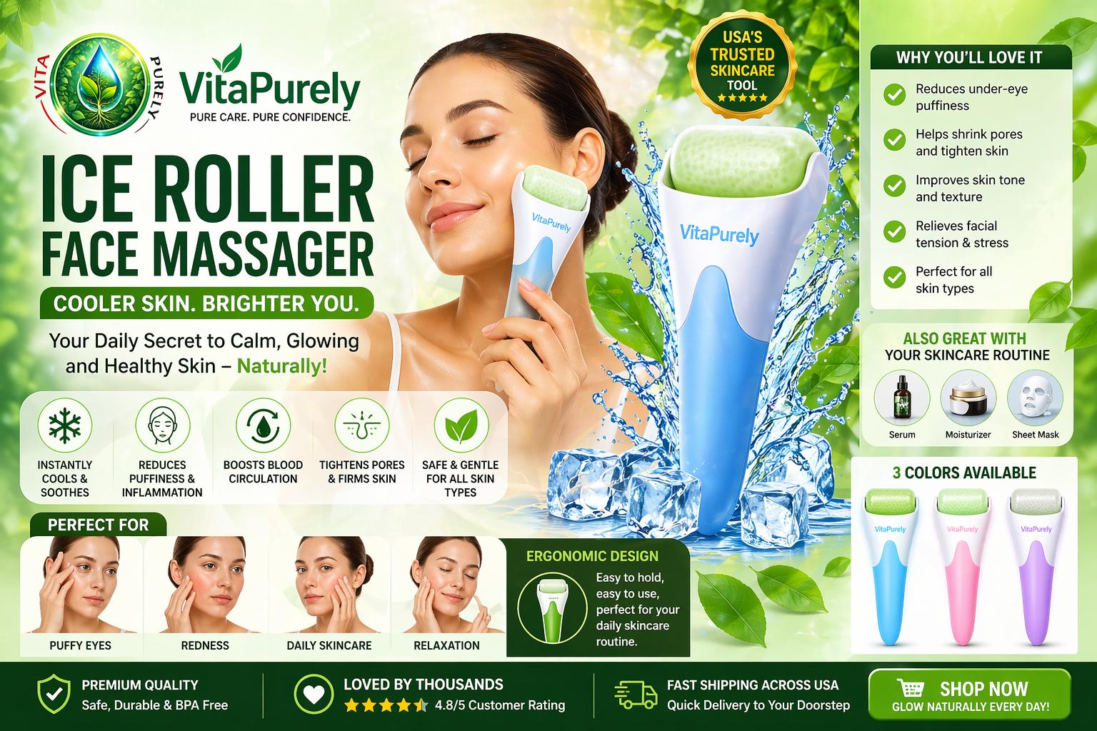 VitaPurely Ice Roller Face Massager: The Ultimate Solution for Glowing, Healthy Skin at Home (USA Guide 2026)