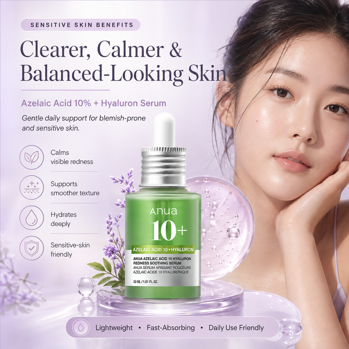 ANUA Azelaic Acid 10% Serum Benefits for Blemish-Prone and Sensitive Skin