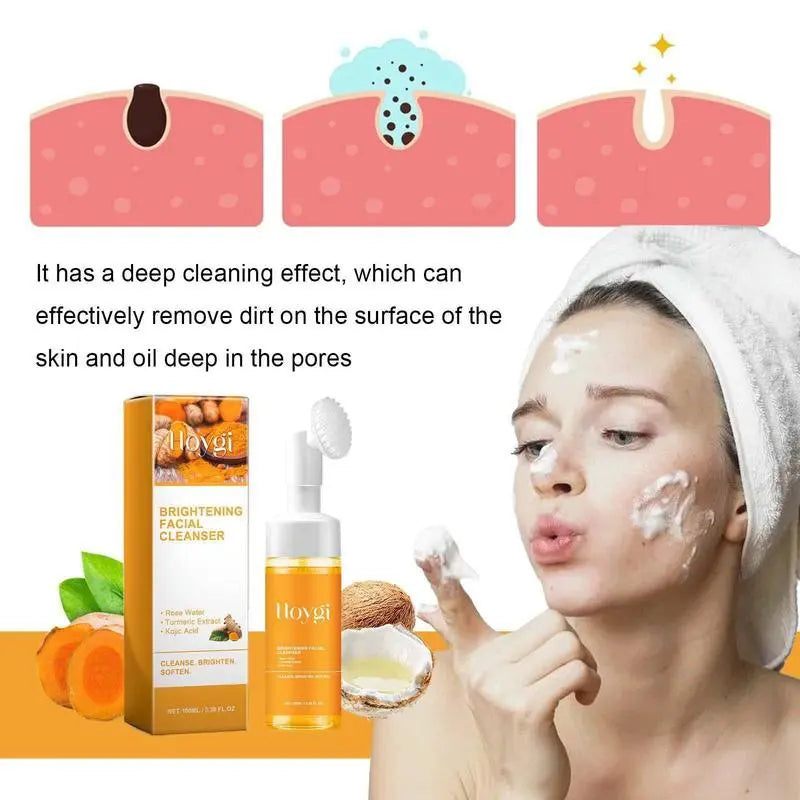 Revitalize Your Skin with Our Gentle Turmeric Facial Cleanser - Exfoliating, Oil Control, and Nourishing for All Skin Types!