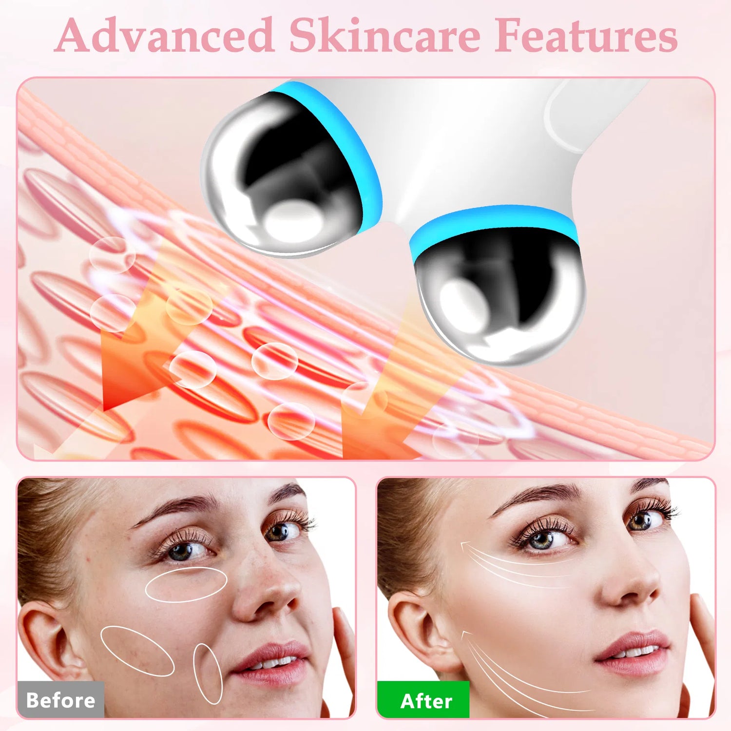 Revitalize Your Skin with the Anti-Aging Microcurrent Facial Device - Enhance Absorption and Achieve a Youthful Glow!