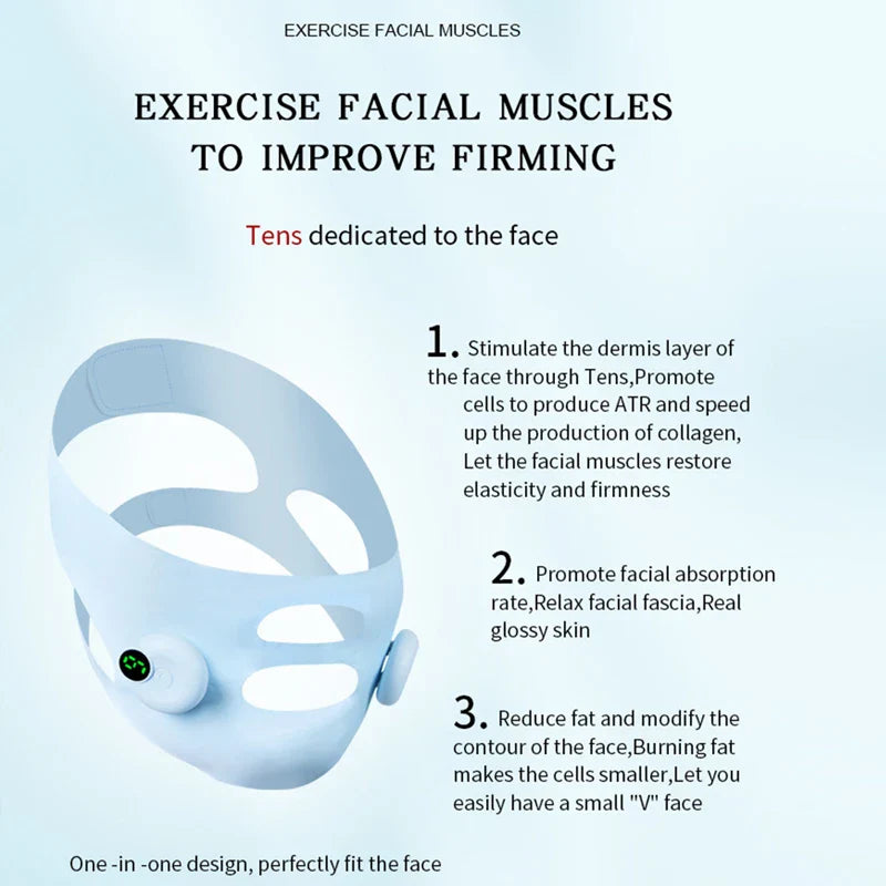 Transform Your Look with the V-Shaped Face Machine: Dual Action Double Chin Reducer & Face Lifting Device with 6 Modes and 9 Intensity Levels