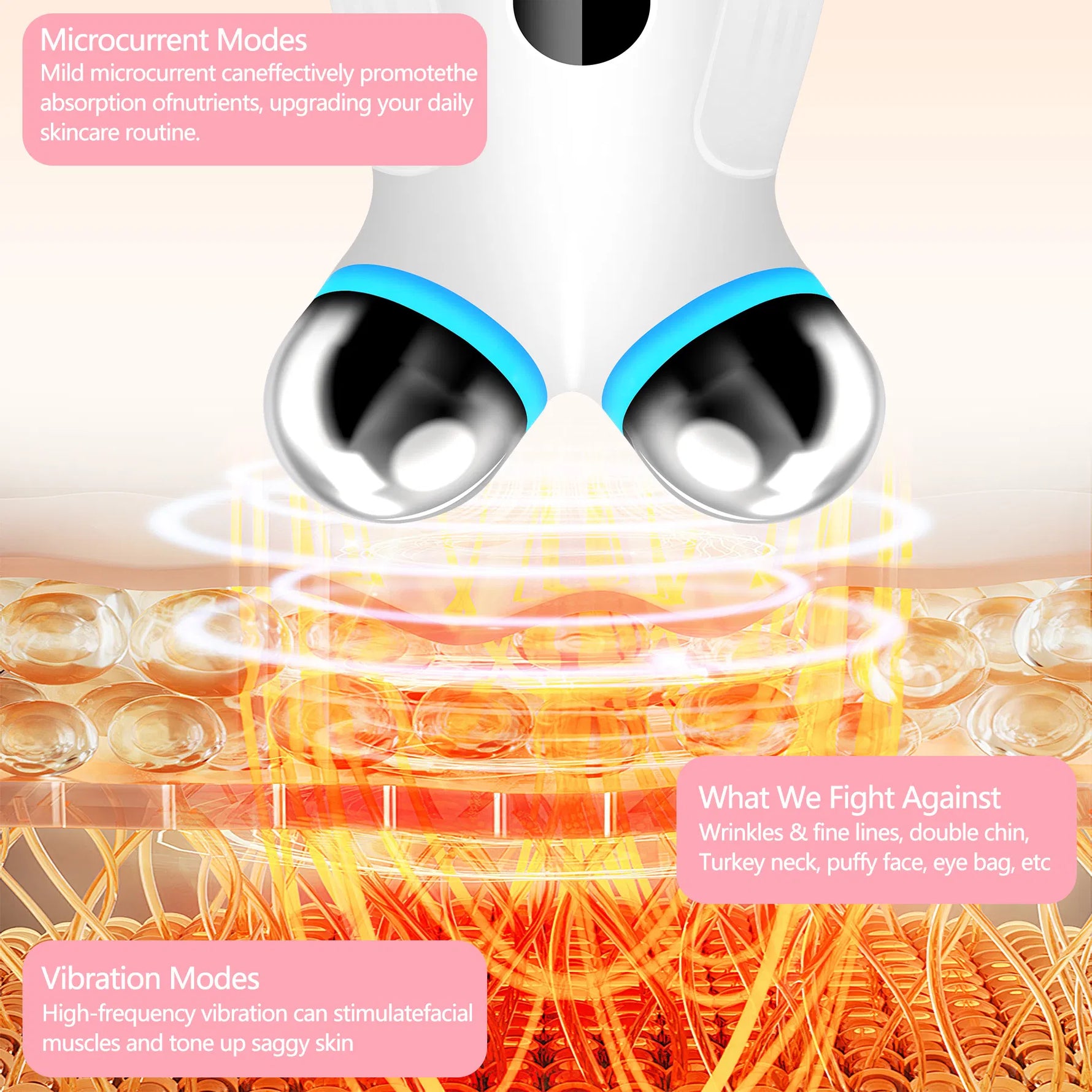 Revitalize Your Skin with the Anti-Aging Microcurrent Facial Device - Enhance Absorption and Achieve a Youthful Glow!