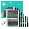 AMZGIRL LASH Clusters Kit 320Pcs, DIY Individual Extensions with Lash Bond and Seal, Remover For False Eyelashes, Applicator Tool Kit At Home(3040D,D-Mix9-16mm, Black | Vita Purely