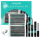 AMZGIRL LASH Clusters Kit 320Pcs, DIY Individual Extensions with Lash Bond and Seal, Remover For False Eyelashes, Applicator Tool Kit At Home(3040D,D-Mix9-16mm, Black | Vita Purely