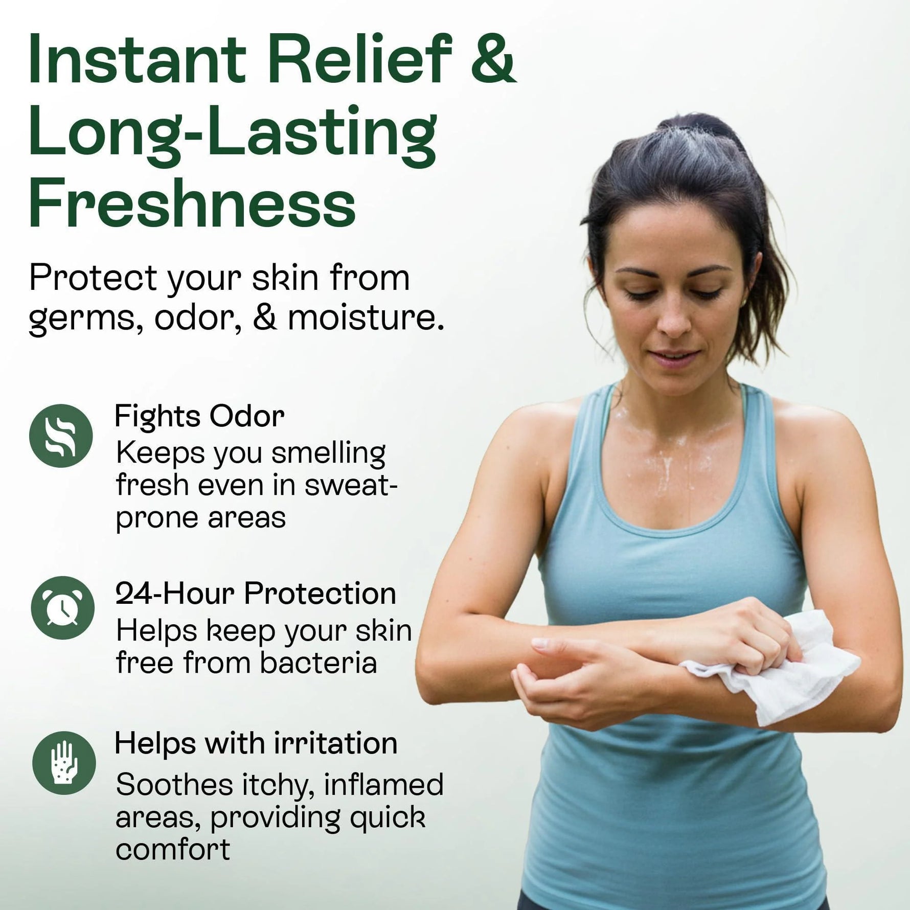 Revitalize Your Skin Anywhere: Cleansing Body Wipes with Tea Tree Oil - 40 Pack for Athletes, Gym Goers, and Outdoor Adventures