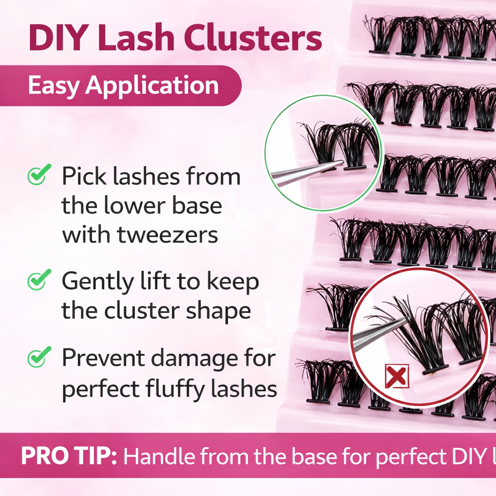 Vita Purely DIY Lash Cluster Kit – 200PCS Natural Volume Eyelash Extensions (8–16mm Mixed Length, Salon Look at Home)