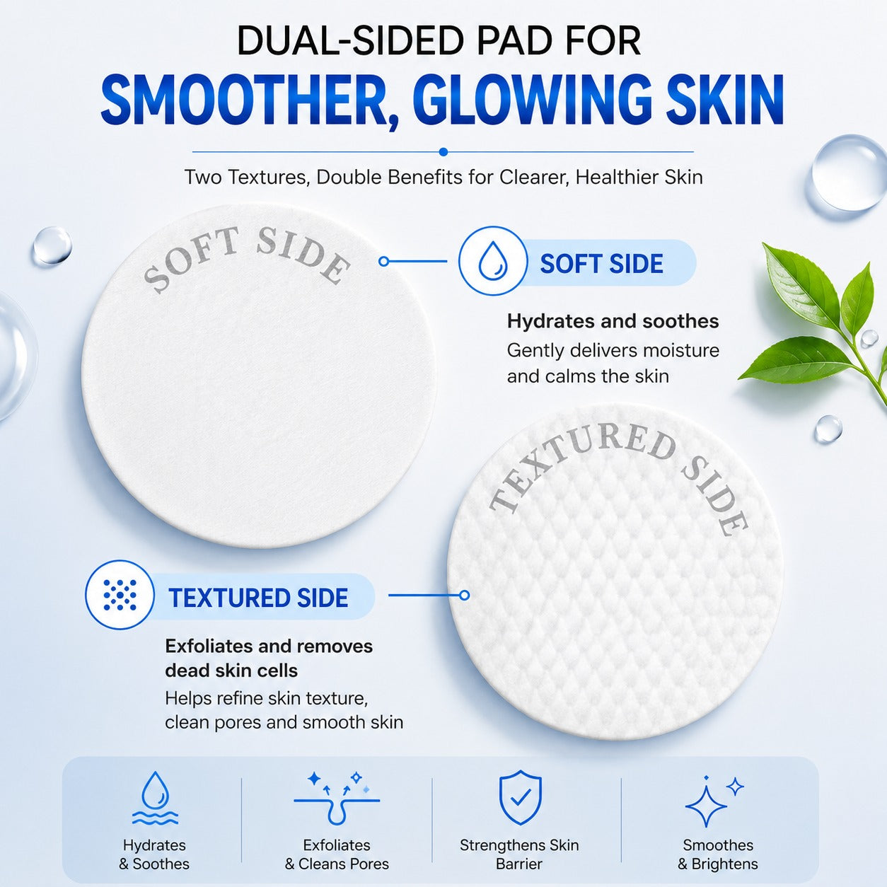 Zero Pore Refining Toner Pads – Daily Exfoliating Facial Pads for Smoother Looking Skin & Visible Pore Care
