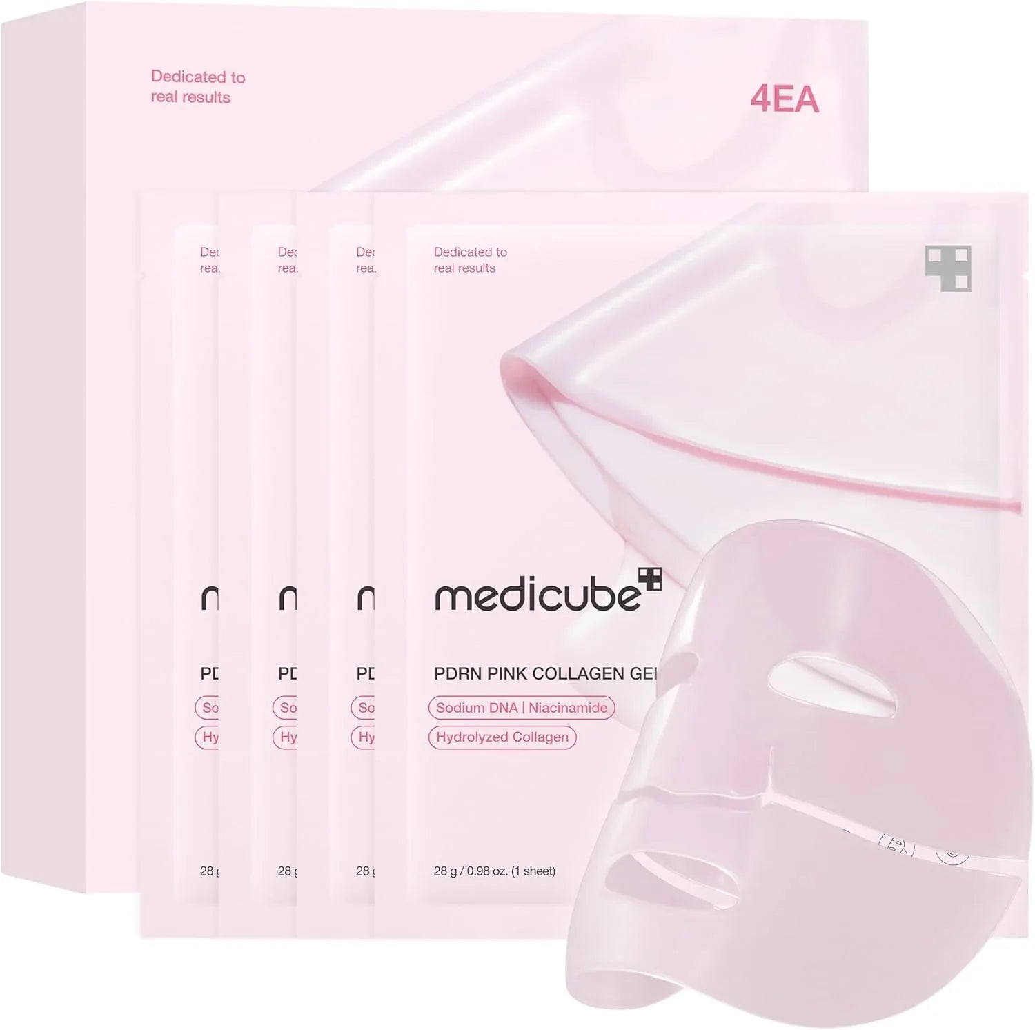 Revitalize Your Skin with Medicube PDRN Pink Collagen Gel Mask - 4 Pack for Instant Glow and Hydration