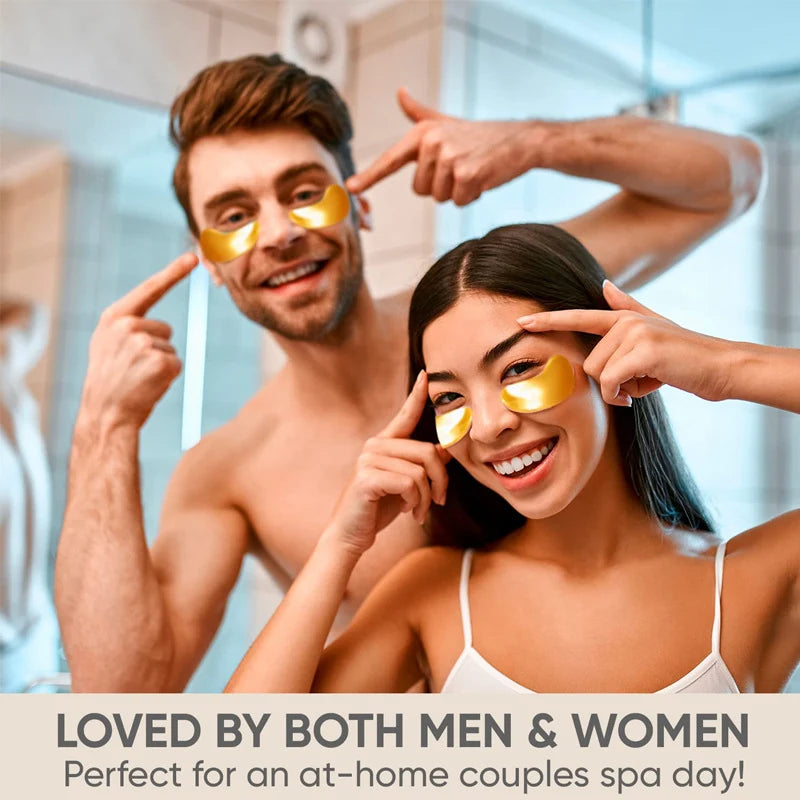 Revitalize Your Look with Gold Under Eye Patches - Reduce Puffiness, Lighten Dark Circles, and Smooth Fine Lines