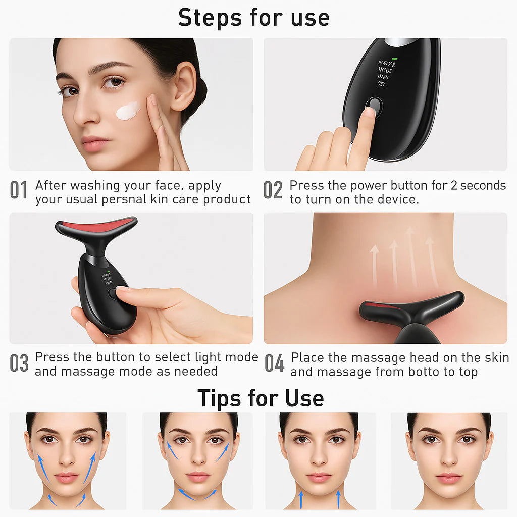 Rejuvenate Your Skin with the Neck Face Lifting Massager - LED Anti-Wrinkle Device for Double Chin Removal
