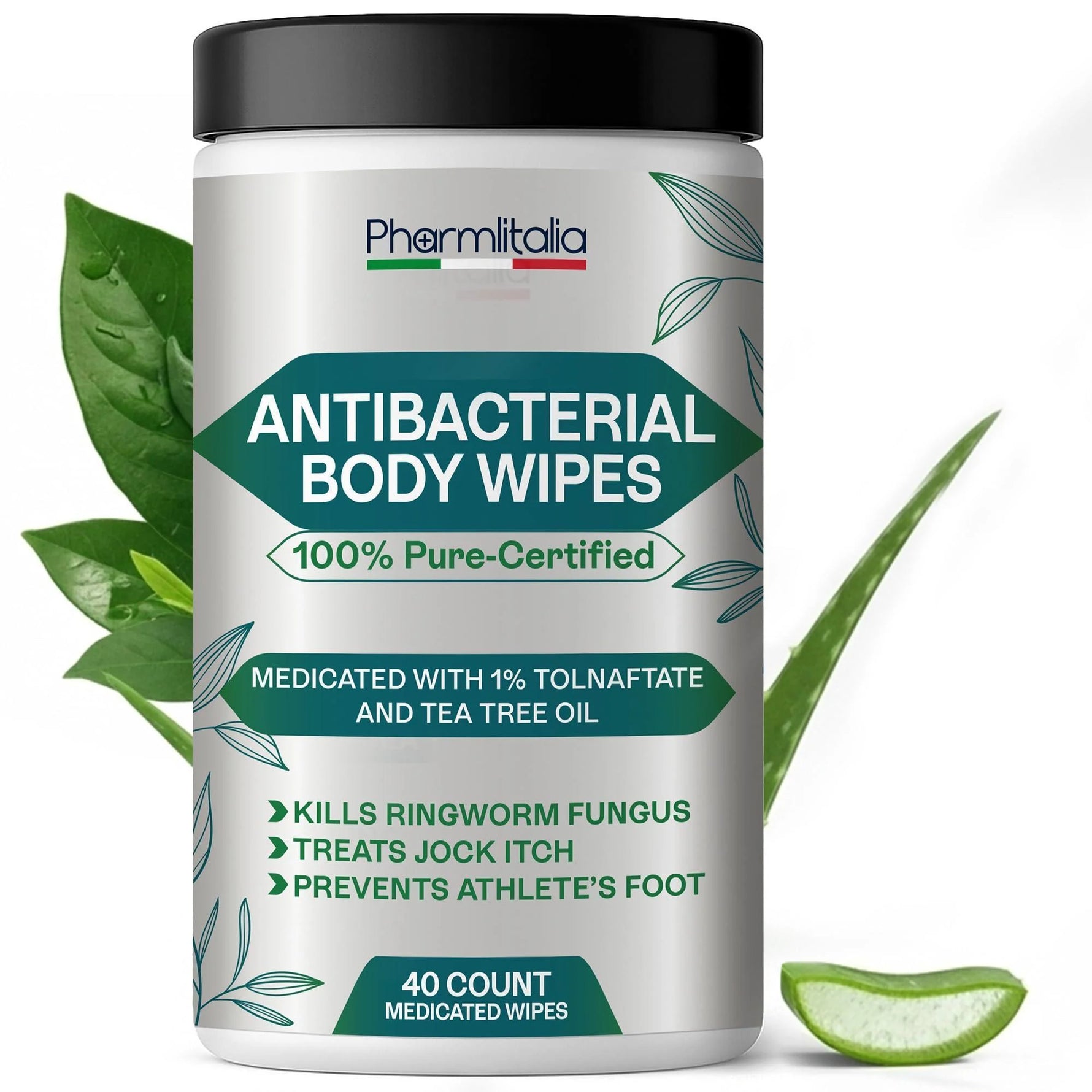 Revitalize Your Skin Anywhere: Cleansing Body Wipes with Tea Tree Oil - 40 Pack for Athletes, Gym Goers, and Outdoor Adventures
